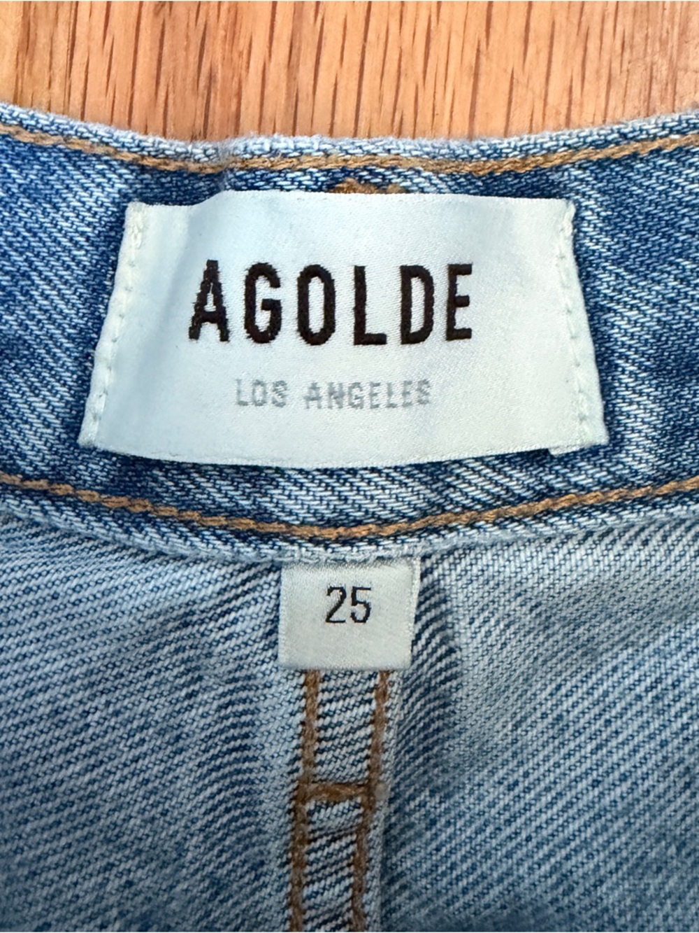 Agolde Shorts Light Blue Distressed High-Rise Denim Shorts 25 - Picture 5 of 6